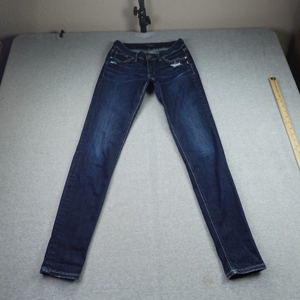 Silver Jeans Womens 26 Blue Suki Skinny Distressed Mid Rise Denim